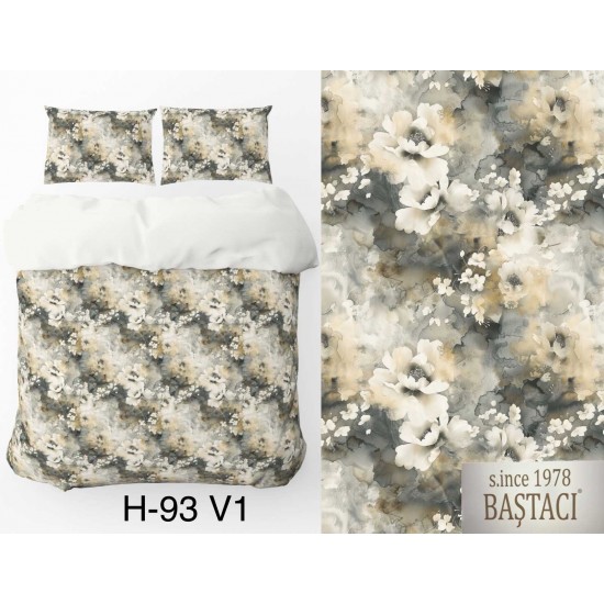 H-93-V1 Reaktif Baskı Koyu Dijital Nevresim Kumaş 