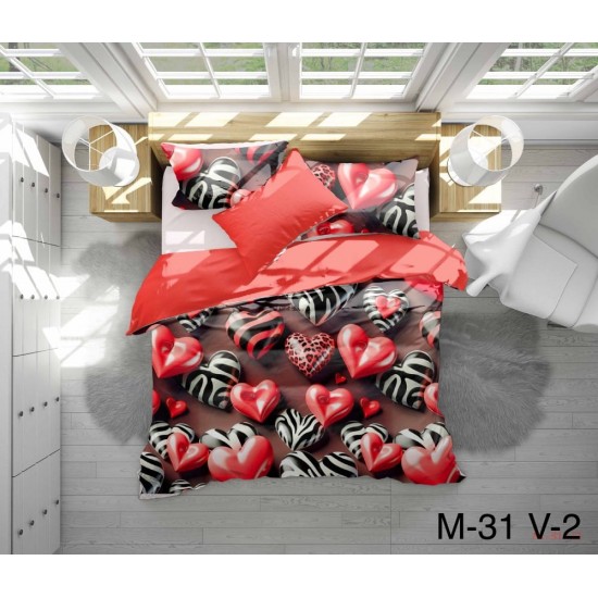 M-31 V-2 Reaktif Baskı Koyu Dijital Nevresim Kumaş 